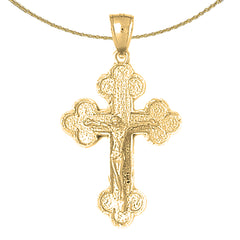 Sterling Silver Crucifix Pendant (Rhodium or Yellow Gold-plated)