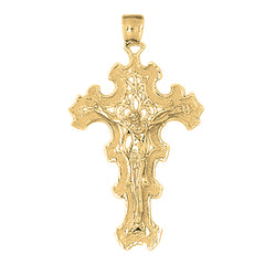 Yellow Gold-plated Silver Crucifix Pendant