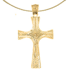 Sterling Silver Crucifix Pendant (Rhodium or Yellow Gold-plated)