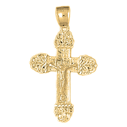 Yellow Gold-plated Silver Crucifix Pendant