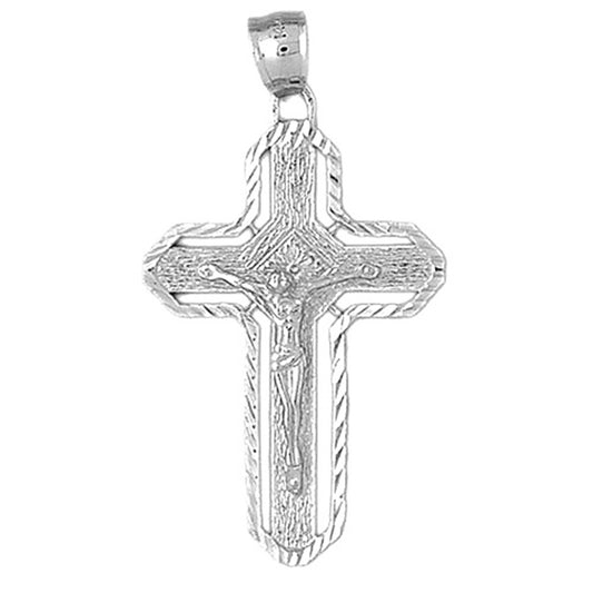 10K, 14K or 18K Gold Routed Crucifix Pendant