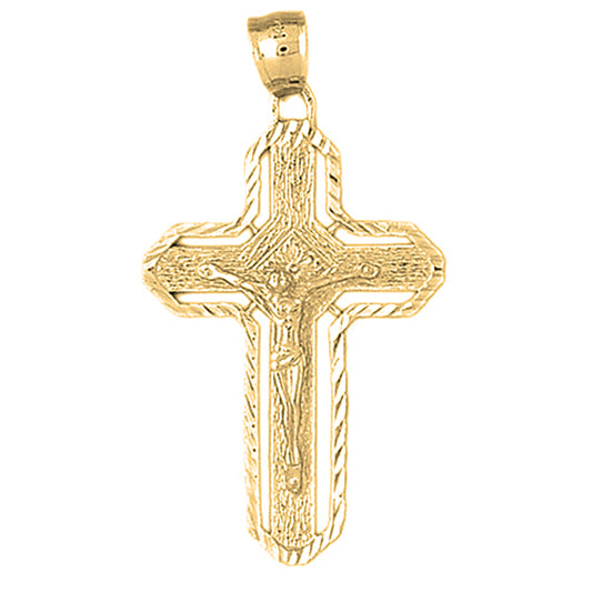 Yellow Gold-plated Silver Crucifix Pendant