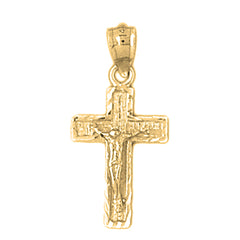 Yellow Gold-plated Silver Crucifix Pendant