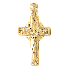 Yellow Gold-plated Silver Crucifix Pendant