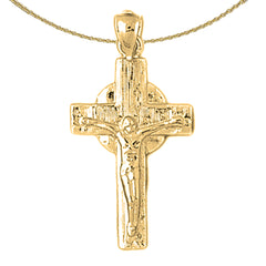 Sterling Silver Crucifix Pendant (Rhodium or Yellow Gold-plated)