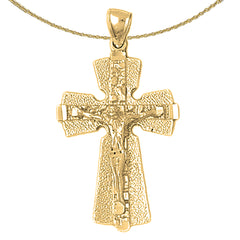 Sterling Silver Crucifix Pendant (Rhodium or Yellow Gold-plated)