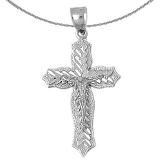 Sterling Silver Crucifix Pendant (Rhodium or Yellow Gold-plated)