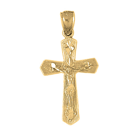 Yellow Gold-plated Silver Crucifix Pendant