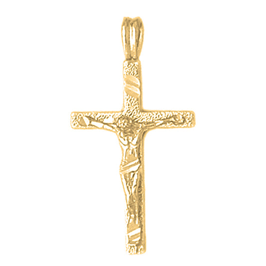 Yellow Gold-plated Silver Crucifix Pendant