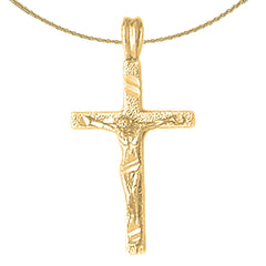 Sterling Silver Crucifix Pendant (Rhodium or Yellow Gold-plated)