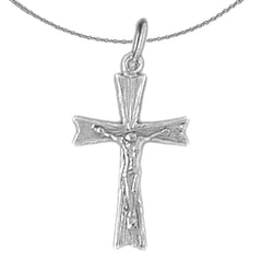 Sterling Silver Crucifix Pendant (Rhodium or Yellow Gold-plated)