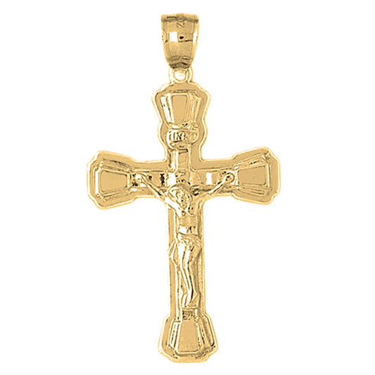 Yellow Gold-plated Silver Crucifix Pendant