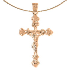 10K, 14K or 18K Gold INRI Crucifix Pendant