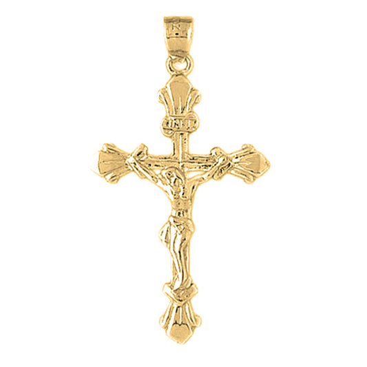 Yellow Gold-plated Silver Crucifix Pendant