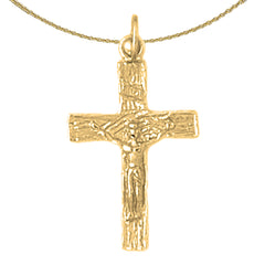 Sterling Silver Crucifix Pendant (Rhodium or Yellow Gold-plated)