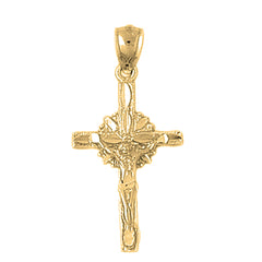 Yellow Gold-plated Silver Crucifix Pendant