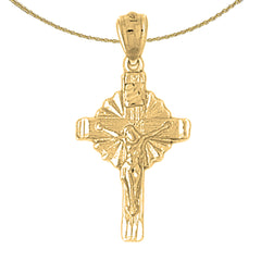 Sterling Silver Crucifix Pendant (Rhodium or Yellow Gold-plated)