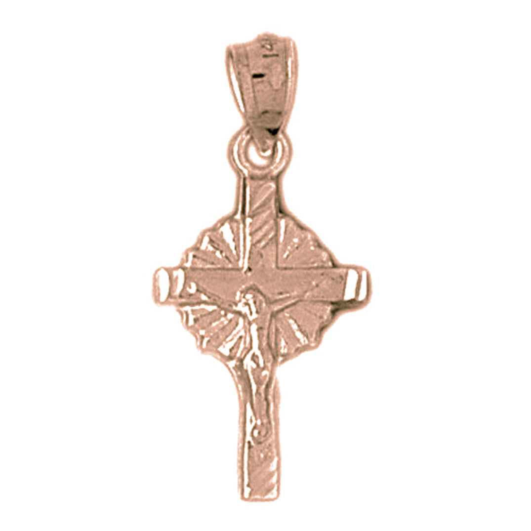 14K or 18K Gold Glory Crucifix Pendant