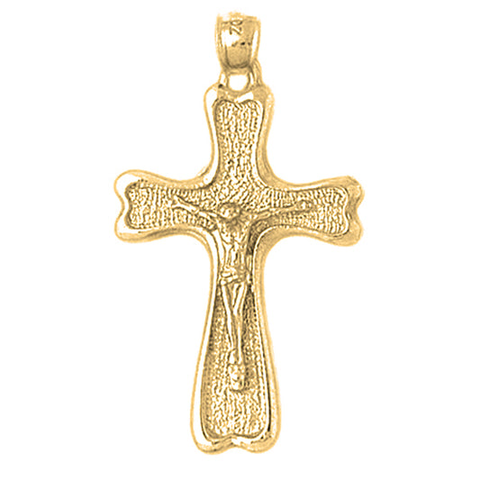 Yellow Gold-plated Silver Crucifix Pendant