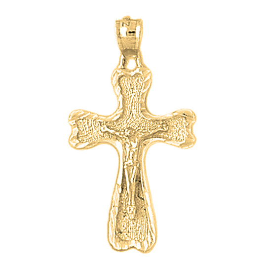 Yellow Gold-plated Silver Crucifix Pendant