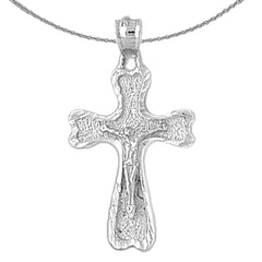 Sterling Silver Crucifix Pendant (Rhodium or Yellow Gold-plated)