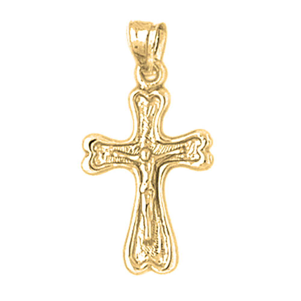 Yellow Gold-plated Silver Crucifix Pendant