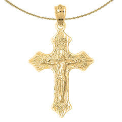 Sterling Silver Crucifix Pendant (Rhodium or Yellow Gold-plated)