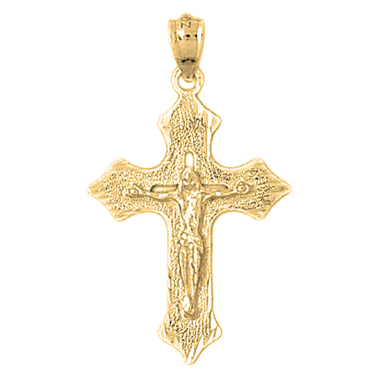 Yellow Gold-plated Silver Crucifix Pendant