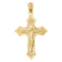 Yellow Gold-plated Silver Crucifix Pendant