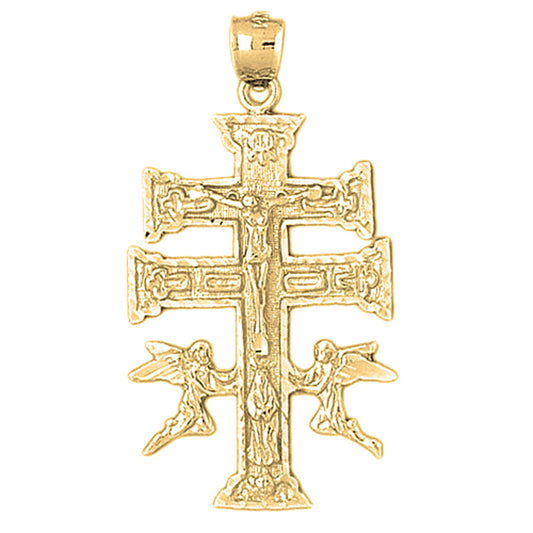 Yellow Gold-plated Silver Crucifix Pendant