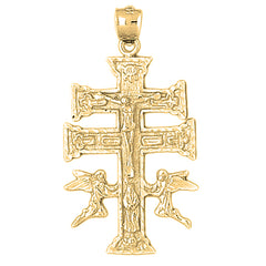 Yellow Gold-plated Silver Crucifix Pendant