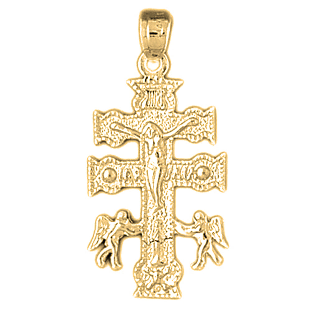 Yellow Gold-plated Silver Crucifix Pendant