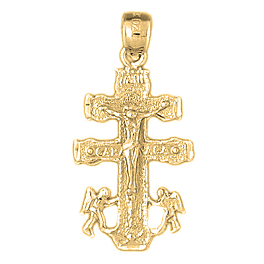 Yellow Gold-plated Silver Crucifix Pendant