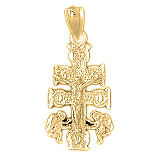 Yellow Gold-plated Silver Crucifix Pendant