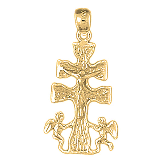 Yellow Gold-plated Silver Crucifix Pendant