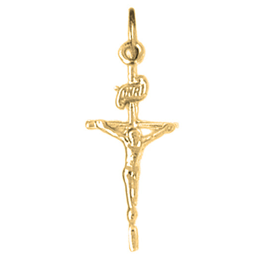 Yellow Gold-plated Silver Crucifix Pendant
