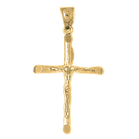 Yellow Gold-plated Silver Crucifix Pendant