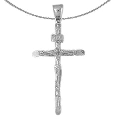 Sterling Silver Crucifix Pendant (Rhodium or Yellow Gold-plated)