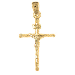 Yellow Gold-plated Silver Crucifix Pendant