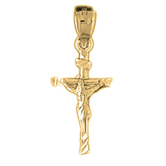 Yellow Gold-plated Silver Crucifix Pendant