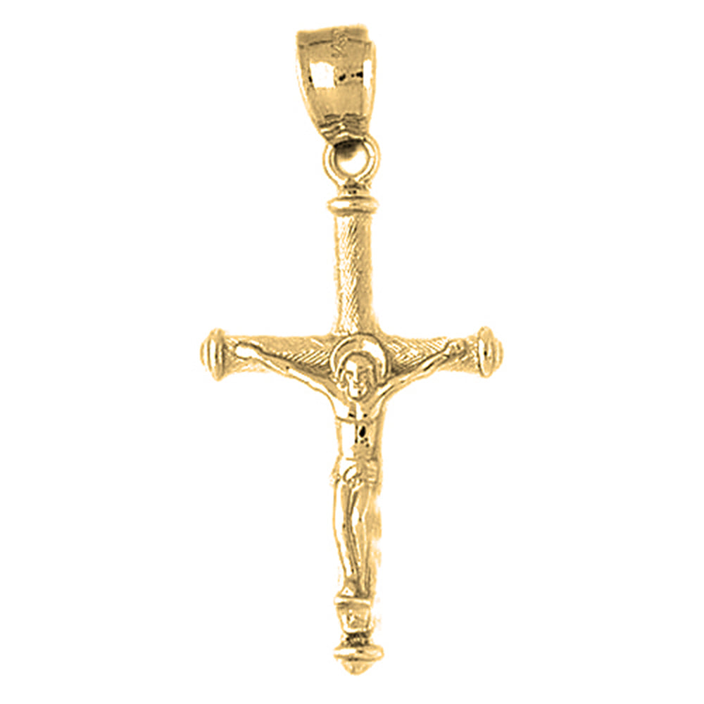 Yellow Gold-plated Silver Crucifix Pendant