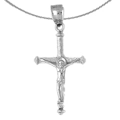 Sterling Silver Crucifix Pendant (Rhodium or Yellow Gold-plated)