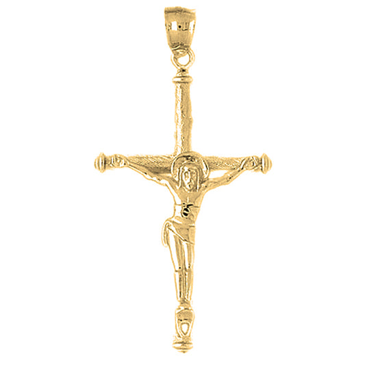 Yellow Gold-plated Silver Crucifix Pendant