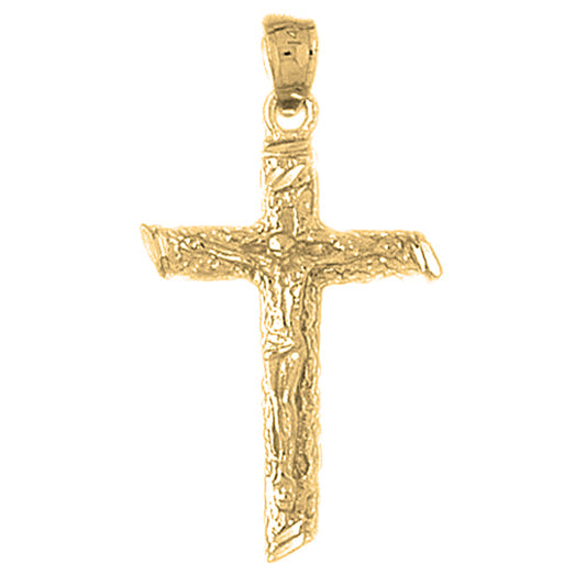 Yellow Gold-plated Silver Crucifix Pendant