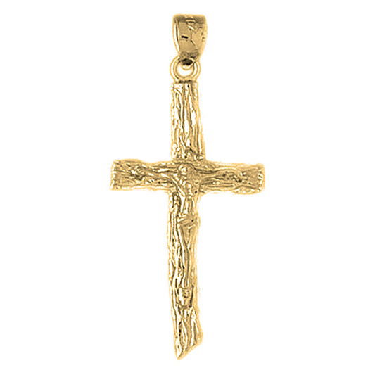 Yellow Gold-plated Silver Crucifix Pendant