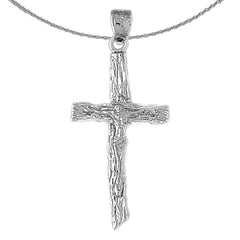 Sterling Silver Crucifix Pendant (Rhodium or Yellow Gold-plated)