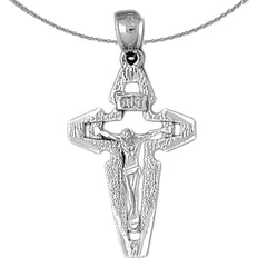 Sterling Silver Crucifix Pendant (Rhodium or Yellow Gold-plated)