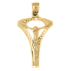 Yellow Gold-plated Silver Crucifix Pendant