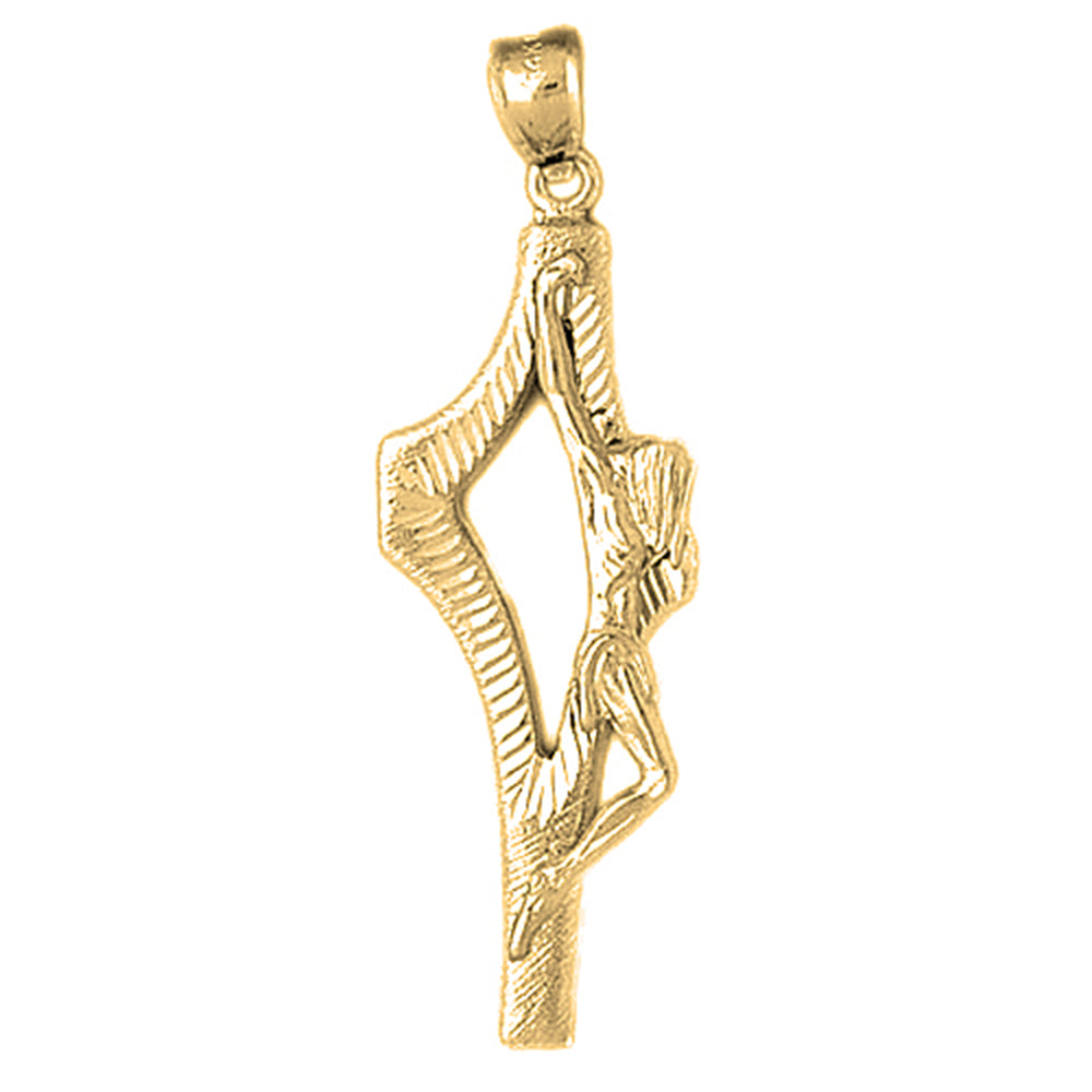 Yellow Gold-plated Silver Crucifix Pendant