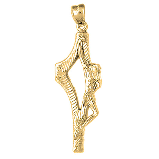 Yellow Gold-plated Silver Crucifix Pendant